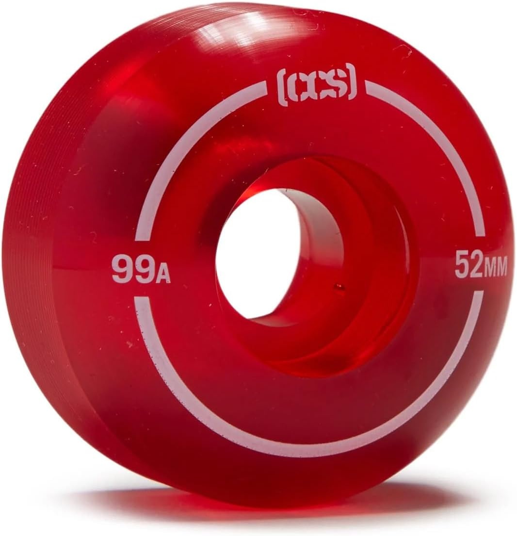 image:imageCCS Clear Skateboard Wheels Bundle Professional Grade Polyurethane Size 52mm 99A Durometer 18 Riser Pads amp Skate Tool Included BlueRed