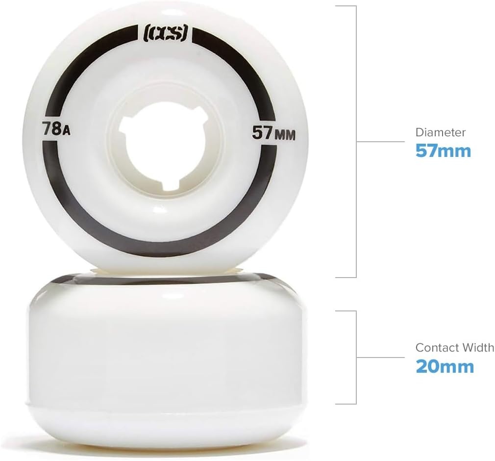image:imageCCS Cruiser Skateboard Wheels Professional Grade Polyurethane 78A Durometer Sizes 52mm 54mm amp 57mm Set of 457mm