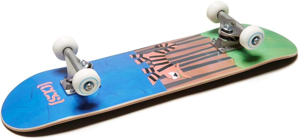image:imageCCS Mini Skateboard for Kids amp Youth 7 Wide Maple Wood Fully Assembled with Skate Tool amp Stickers Boys amp GirlsTiger