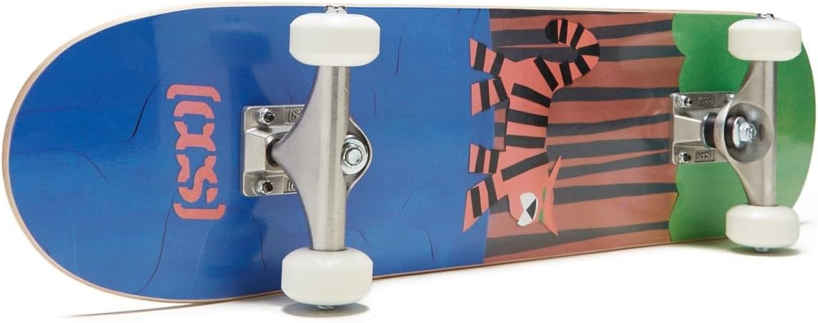 image:imageCCS Mini Skateboard for Kids amp Youth 7 Wide Maple Wood Fully Assembled with Skate Tool amp Stickers Boys amp GirlsTiger