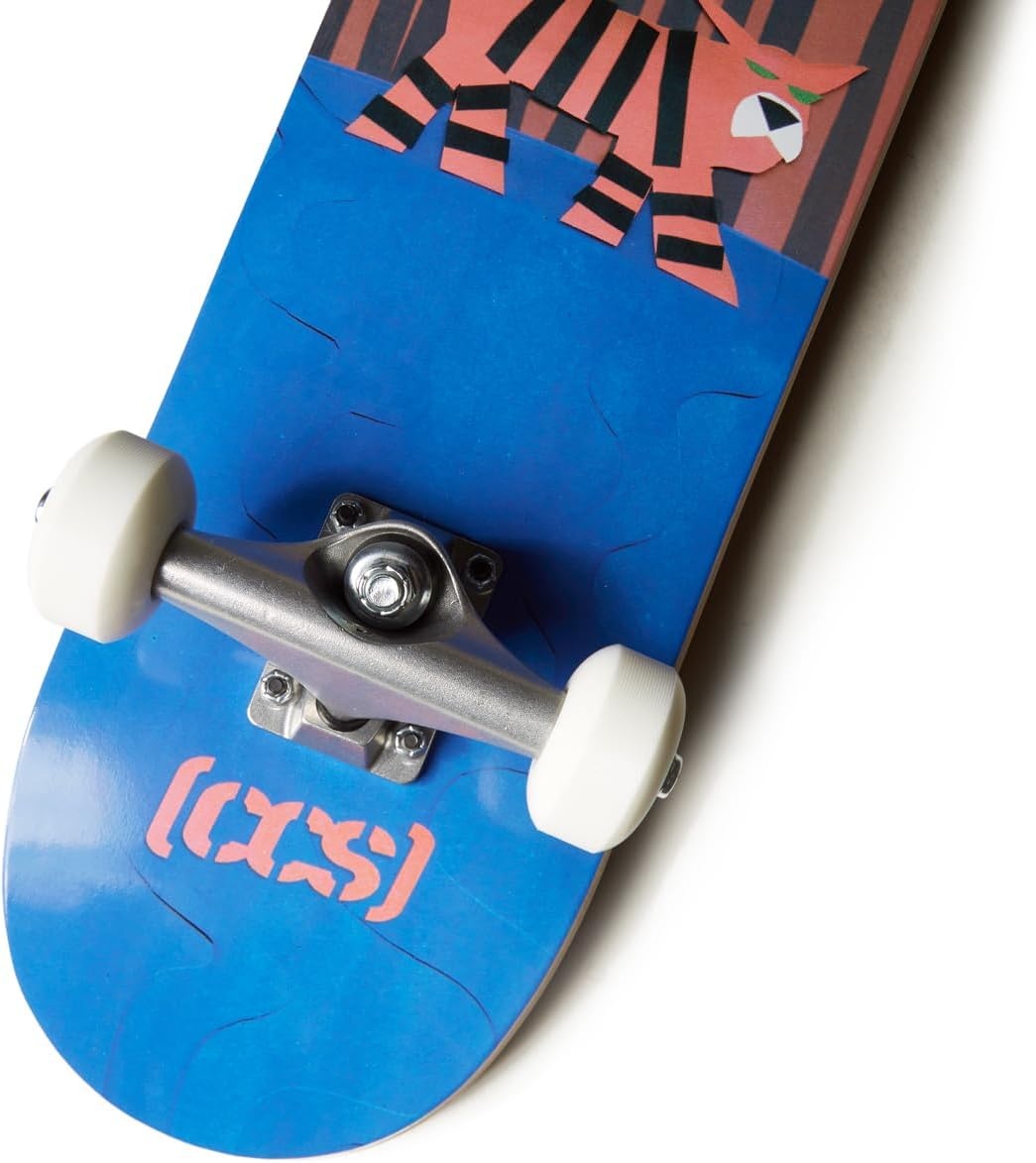 image:imageCCS Mini Skateboard for Kids amp Youth 7 Wide Maple Wood Fully Assembled with Skate Tool amp Stickers Boys amp GirlsTiger
