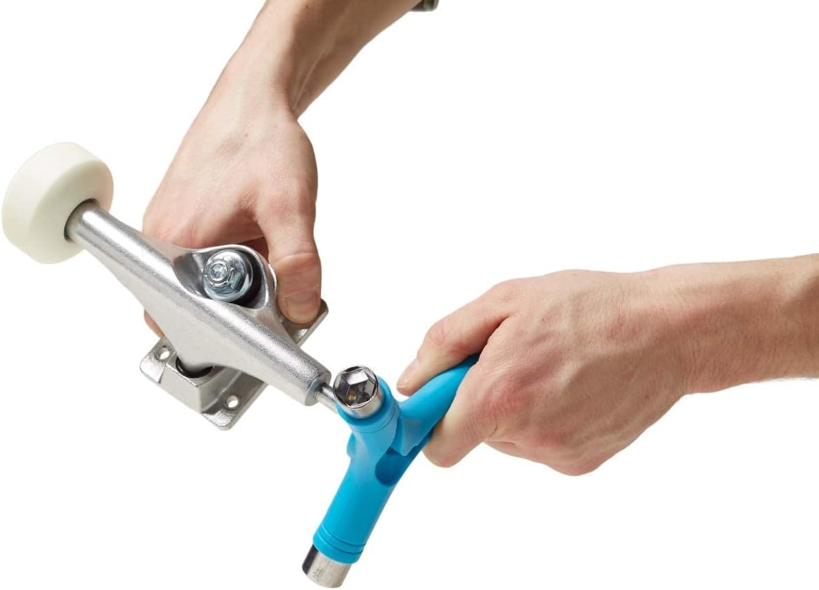 image:imageCCS Skateboard Tool All in One T Tool Metal T Tool WGrip File or Y Tool WRethreaderBlue Rethreader