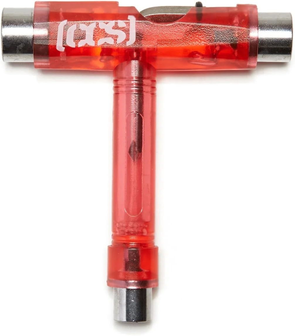 image:imageCCS Skateboard Tool All in One T Tool Metal T Tool WGrip File or Y Tool WRethreaderClear Red