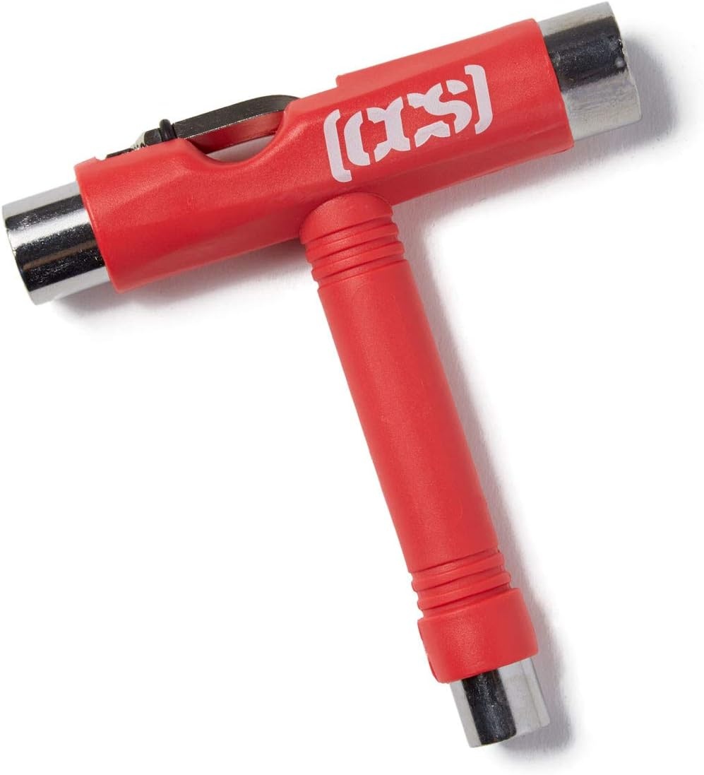 image:imageCCS Skateboard Tool All in One T Tool Metal T Tool WGrip File or Y Tool WRethreaderRed