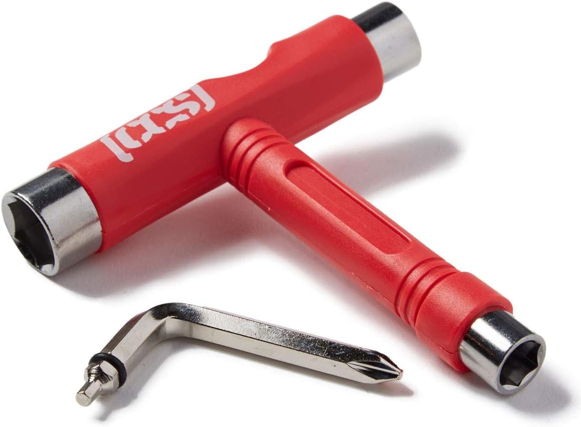image:imageCCS Skateboard Tool All in One T Tool Metal T Tool WGrip File or Y Tool WRethreaderRed