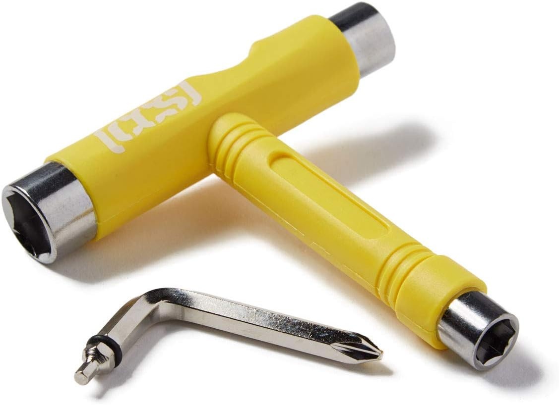image:imageCCS Skateboard Tool All in One T Tool Metal T Tool WGrip File or Y Tool WRethreaderYellow