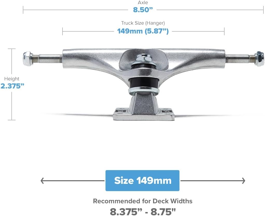image:imageCCS Skateboard Trucks 109mm 129mm 139mm 144mm 149mm 169mm BlackRaw W1 Mounting HardwareRaw