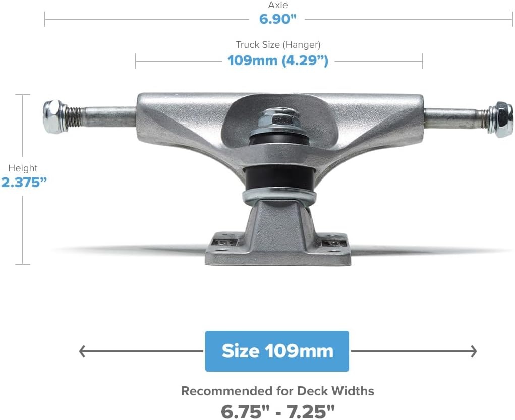image:imageCCS Skateboard Trucks 109mm 129mm 139mm 144mm 149mm 169mm BlackRaw W1 Mounting HardwareRaw