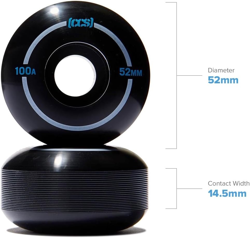 image:imageCCS Skateboard Wheels Professional Grade Polyurethane 100A Durometer Sizes 52mm 53mm 54mm amp 56mm Set of 4Black