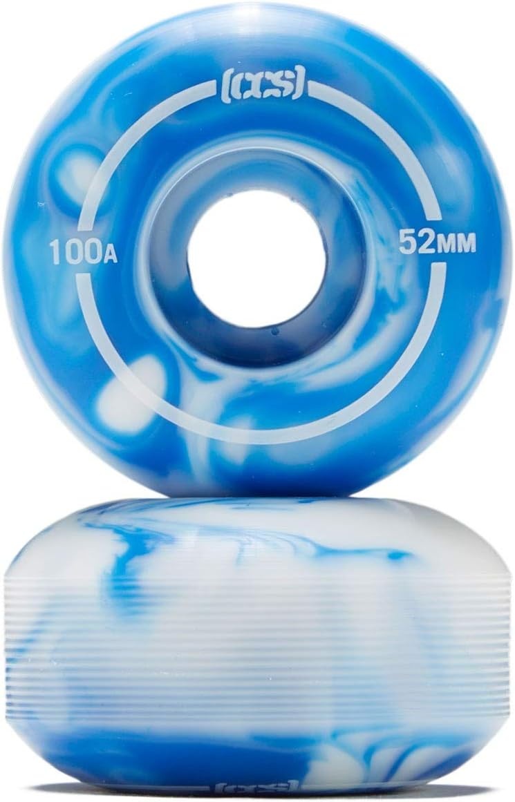 image:imageCCS Skateboard Wheels Professional Grade Polyurethane 100A Durometer Sizes 52mm 53mm 54mm amp 56mm Set of 4Blue Swirl
