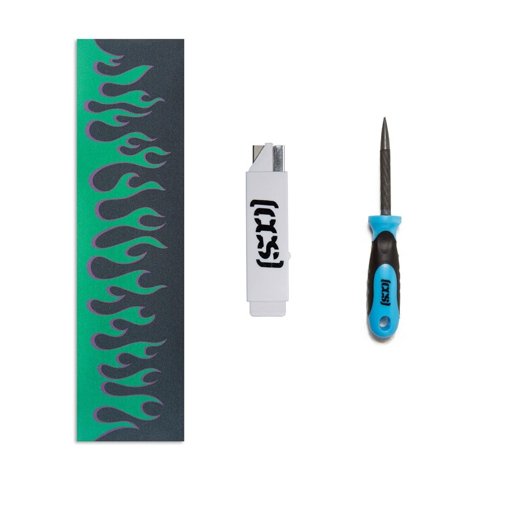 image:imageCCS Black Grip Tape with 2in1 File Tool and Razor BladeFlames BlackGreen