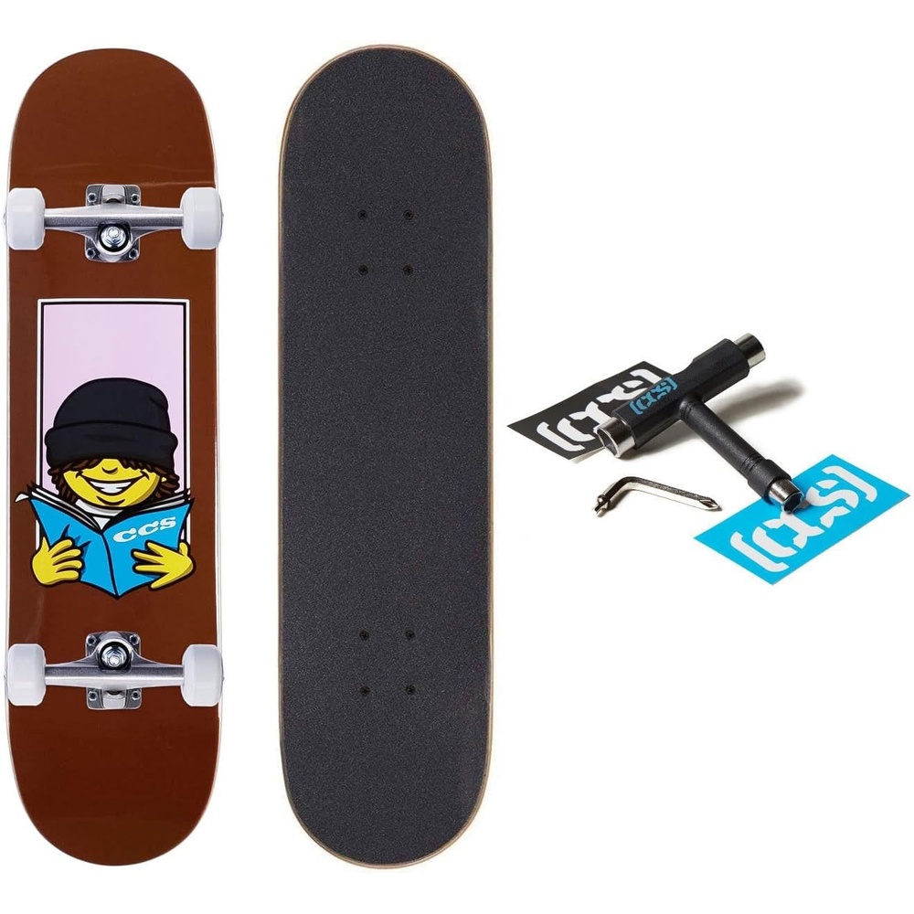 image:imageCCS Graphic Skateboard Complete  Maple Wood  Professional Grade  Fully Assembled with Skate Tool amp Stickers  Adults Kids Teens Youth  Boys amp GirlsCatalog Kid Brown