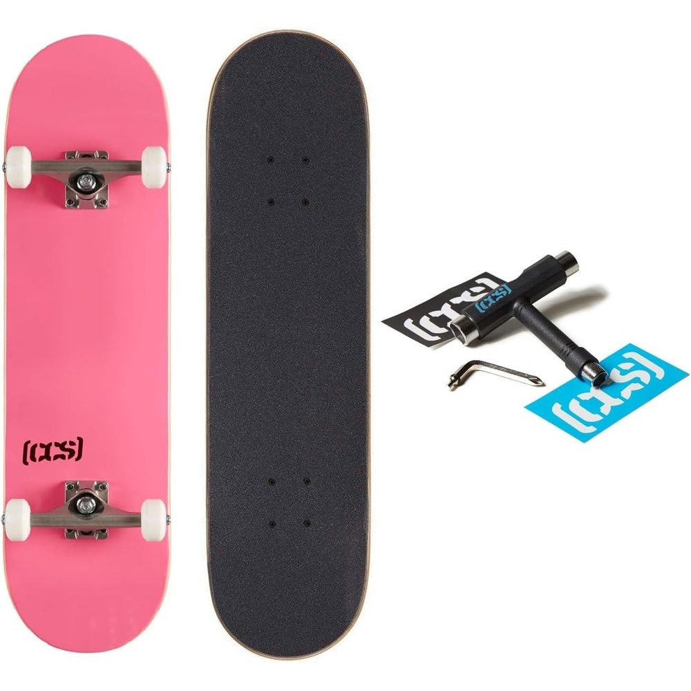 image:imageCCS Skateboard Complete  Maple Wood  Professional Grade  Fully Assembled with Skate Tool amp Stickers  Adults Kids Teens Youth  Boys amp GirlsPink