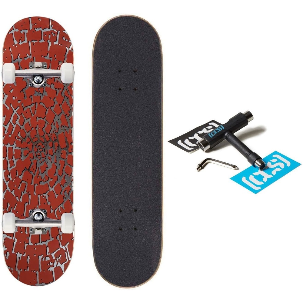 image:imageCCS Skateboard Complete  Maple Wood  Professional Grade  Fully Assembled with Skate Tool amp Stickers  Adults Kids Teens Youth  Boys amp GirlsShatter Foil Rust