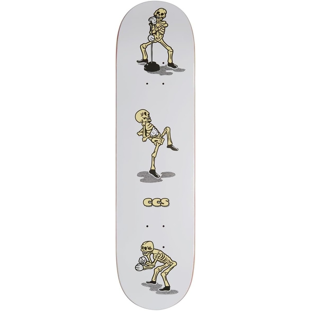 image:imageCCS Skateboard Deck 7 Ply Maple Wood Professional Grade Adults Kids Teens Youth Boys amp GirlsVine Skeleton White