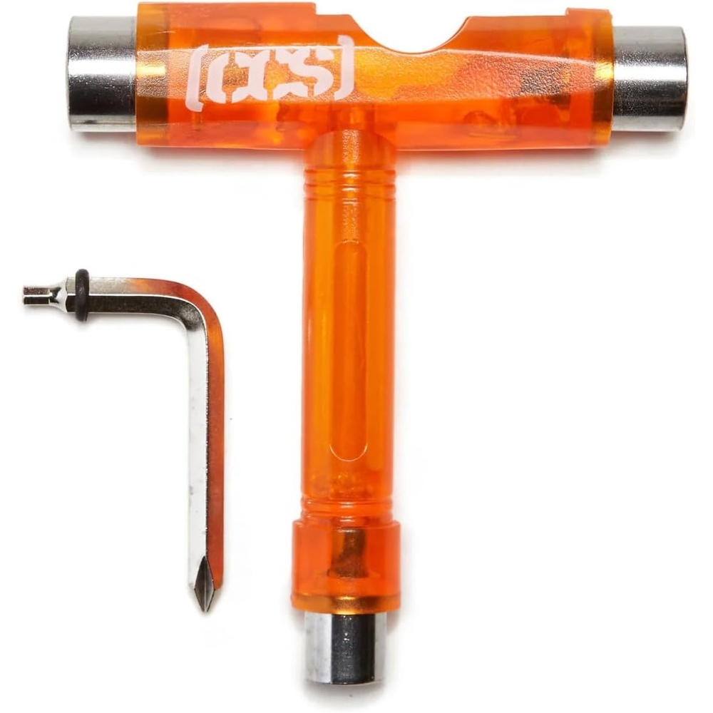 image:imageCCS Skateboard Tool  All in One T Tool Metal T Tool WGrip File or Y Tool WRethreaderClear Orange