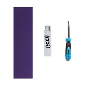 [CCS] Black Grip Tape with 2-in-1 File Tool and Razor Blade(Purple)