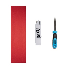 [CCS] Black Grip Tape with 2-in-1 File Tool and Razor Blade(Red)