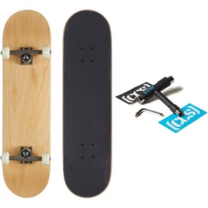 [CCS] Blank Skateboard Complete | Plain Natural Maple Wood | Professional Grade | Fully Assembled with Skate Tool & Stickers | Adults, Kids, Teens, Youth | Boys & Girls(Blank Maple)
