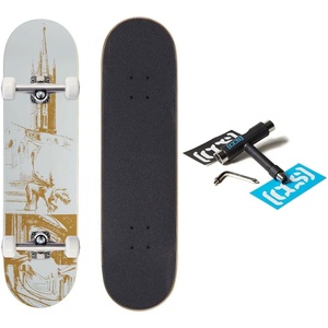 [CCS] Gothic Series Skateboard Complete | Maple Wood | Professional Grade | Fully Assembled with Skate Tool & Stickers | Adults, Kids, Teens, Youth | Boys & Girls(Cathedral White)