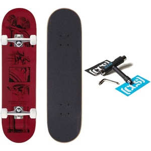 [CCS] Gothic Series Skateboard Complete | Maple Wood | Professional Grade | Fully Assembled with Skate Tool & Stickers | Adults, Kids, Teens, Youth | Boys & Girls(Gargoyle Red)