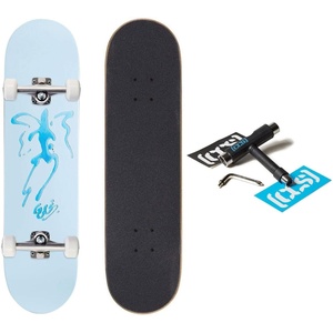 [CCS] Graphic Skateboard Complete | Maple Wood | Professional Grade | Fully Assembled with Skate Tool & Stickers | Adults, Kids, Teens, Youth | Boys & Girls(Ink Angel Blue)
