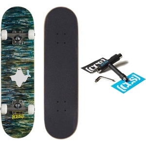 [CCS] Mini Skateboard for Kids & Youth | 7” Wide | Maple Wood | Fully Assembled with Skate Tool & Stickers | Boys & Girls(Ghost)