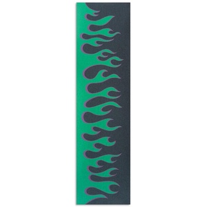 [CCS] Perforated Skateboard Grip Tape – 9″x33″ (Green)(Flames Black/Green)
