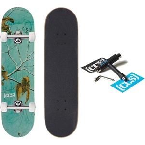 [CCS] Realtree Camouflage Skateboard Complete | Maple Wood | Professional Grade | Fully Assembled with Skate Tool & Stickers | Adults, Kids, Teens, Youth | Boys & Girls(Sea Glass)