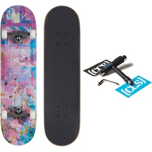[CCS] Skateboard Complete | Maple Wood | Professional Grade | Fully Assembled with Skate Tool & Stickers | Adults, Kids, Teens, Youth | Boys & Girls(Blooming Streets)