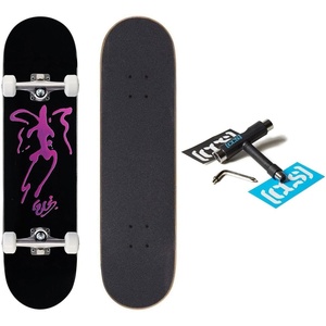[CCS] Skateboard Complete | Maple Wood | Professional Grade | Fully Assembled with Skate Tool & Stickers | Adults, Kids, Teens, Youth | Boys & Girls(Ink Angel Black)