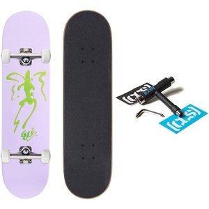 [CCS] Skateboard Complete | Maple Wood | Professional Grade | Fully Assembled with Skate Tool & Stickers | Adults, Kids, Teens, Youth | Boys & Girls(Ink Angel Pink)