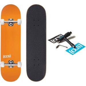 [CCS] Skateboard Complete | Maple Wood | Professional Grade | Fully Assembled with Skate Tool & Stickers | Adults, Kids, Teens, Youth | Boys & Girls(Orange)