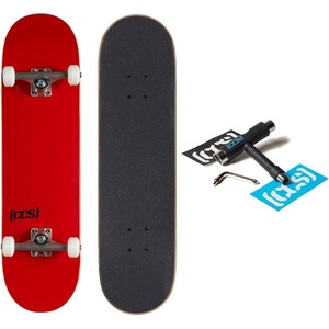 [CCS] Skateboard Complete | Maple Wood | Professional Grade | Fully Assembled with Skate Tool & Stickers | Adults, Kids, Teens, Youth | Boys & Girls(Red)