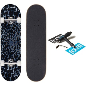 [CCS] Skateboard Complete | Maple Wood | Professional Grade | Fully Assembled with Skate Tool & Stickers | Adults, Kids, Teens, Youth | Boys & Girls(Shatter Foil Black)