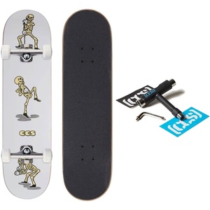 [CCS] Skateboard Complete | Maple Wood | Professional Grade | Fully Assembled with Skate Tool & Stickers | Adults, Kids, Teens, Youth | Boys & Girls(Vine Skeleton White)