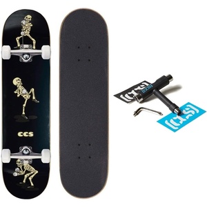 [CCS] Skateboard Complete | Maple Wood | Professional Grade | Fully Assembled with Skate Tool & Stickers | Adults, Kids, Teens, Youth | Boys & Girls(Vine Skeleton Black)