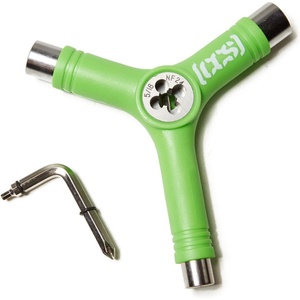 [CCS] Skateboard Tool – All in One T Tool, Metal T Tool W/Grip File, or Y Tool W/Rethreader(Green Rethreader)