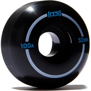 [CCS] Skateboard Wheels | Professional Grade | Polyurethane | 100A Durometer | Sizes 52mm, 53mm, 54mm, & 56mm | Set of 4(Black)