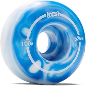 [CCS] Skateboard Wheels | Professional Grade | Polyurethane | 100A Durometer | Sizes 52mm, 53mm, 54mm, & 56mm | Set of 4(Blue Swirl)