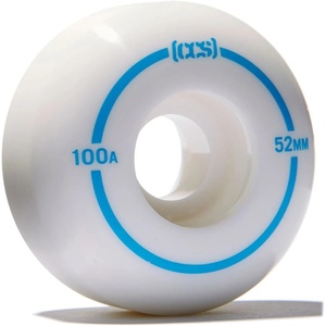 [CCS] Skateboard Wheels | Professional Grade | Polyurethane | 100A Durometer | Sizes 52mm, 53mm, 54mm, & 56mm | Set of 4(White)